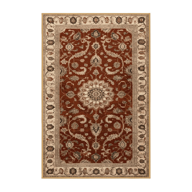 Tapis brun lavable à la machine, Rectangle 5 pi x 7 pi