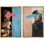 «Lady with an hermine», ensemble de 2 reproductions d'art sur toile encadrées-109881557-109881558