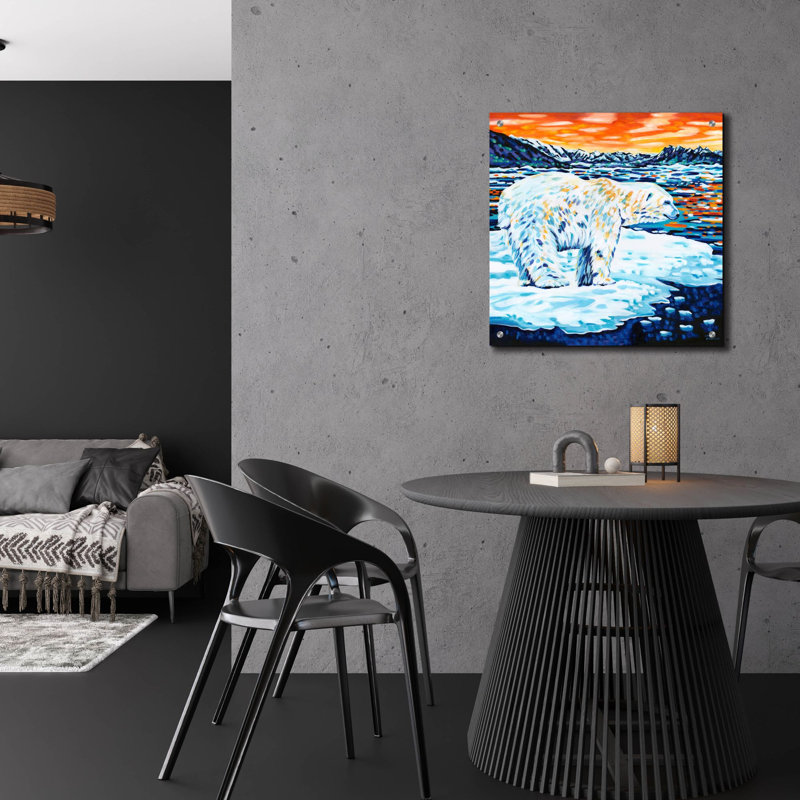 Art épique «Plongeon arctique» par Carolee Vitaletti Acry «Plongeon arctique» par Carolee Vitaletti, H 24 po x l 24 po
