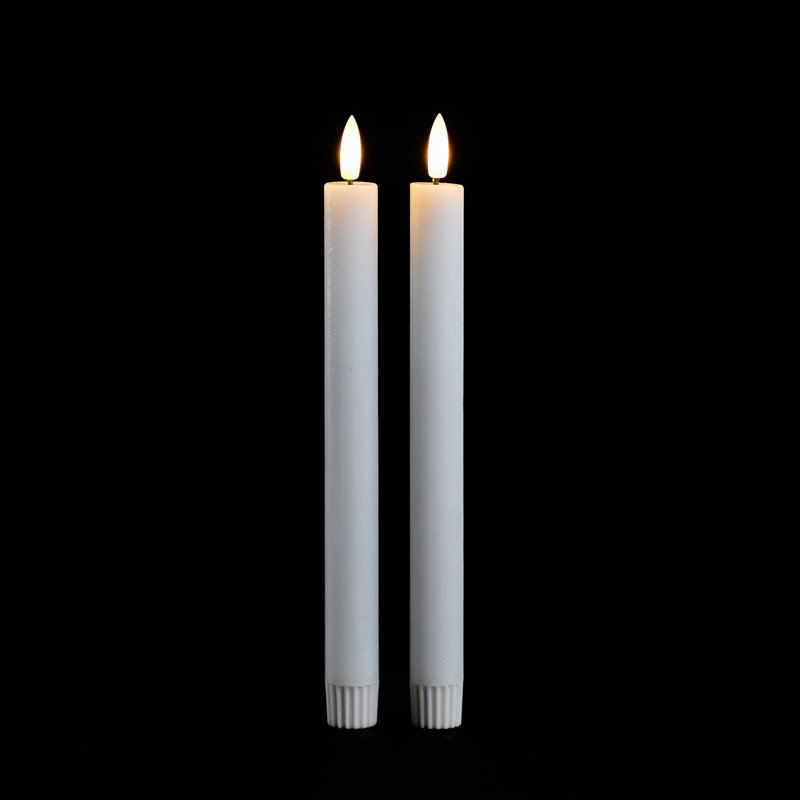 Bougie FIA Wick Taper, Blanc, Cône de 9,5 po x 0,75 po