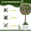HOMCOM Set of 2 Artificial Plants with Rose Flower in Pot 60cm-1736898558
