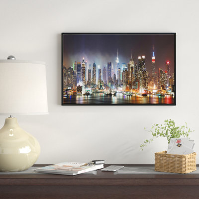 Lit NYC Manhattan Skyline - Cityscape Photo Print