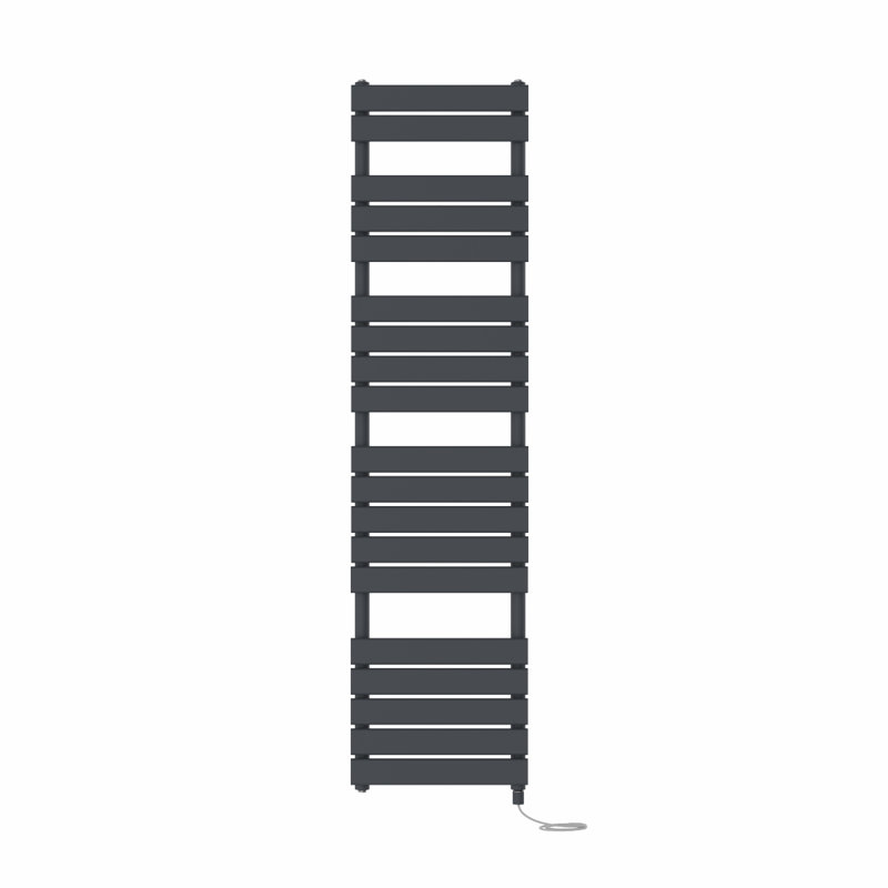 Bozan Flat Panel Towel Rail Heated Towel Rails, Anthracite, 180cm H x 45cm W x 6.2cm D