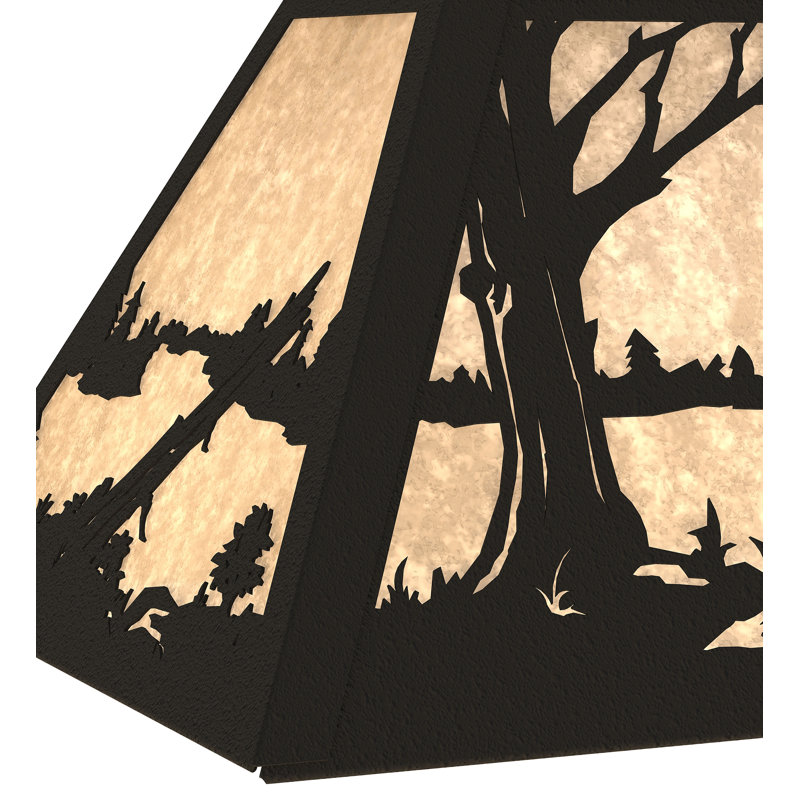 6 - Light Pendant, Silver, Textured Black, Mica