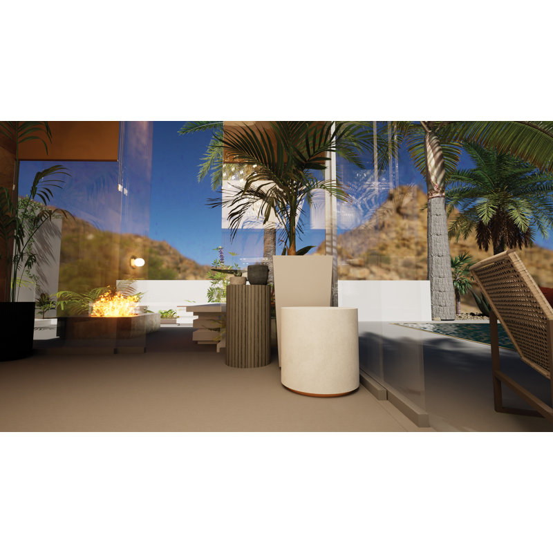 Perpetual Outdoor Round Side Table, Slate Gray