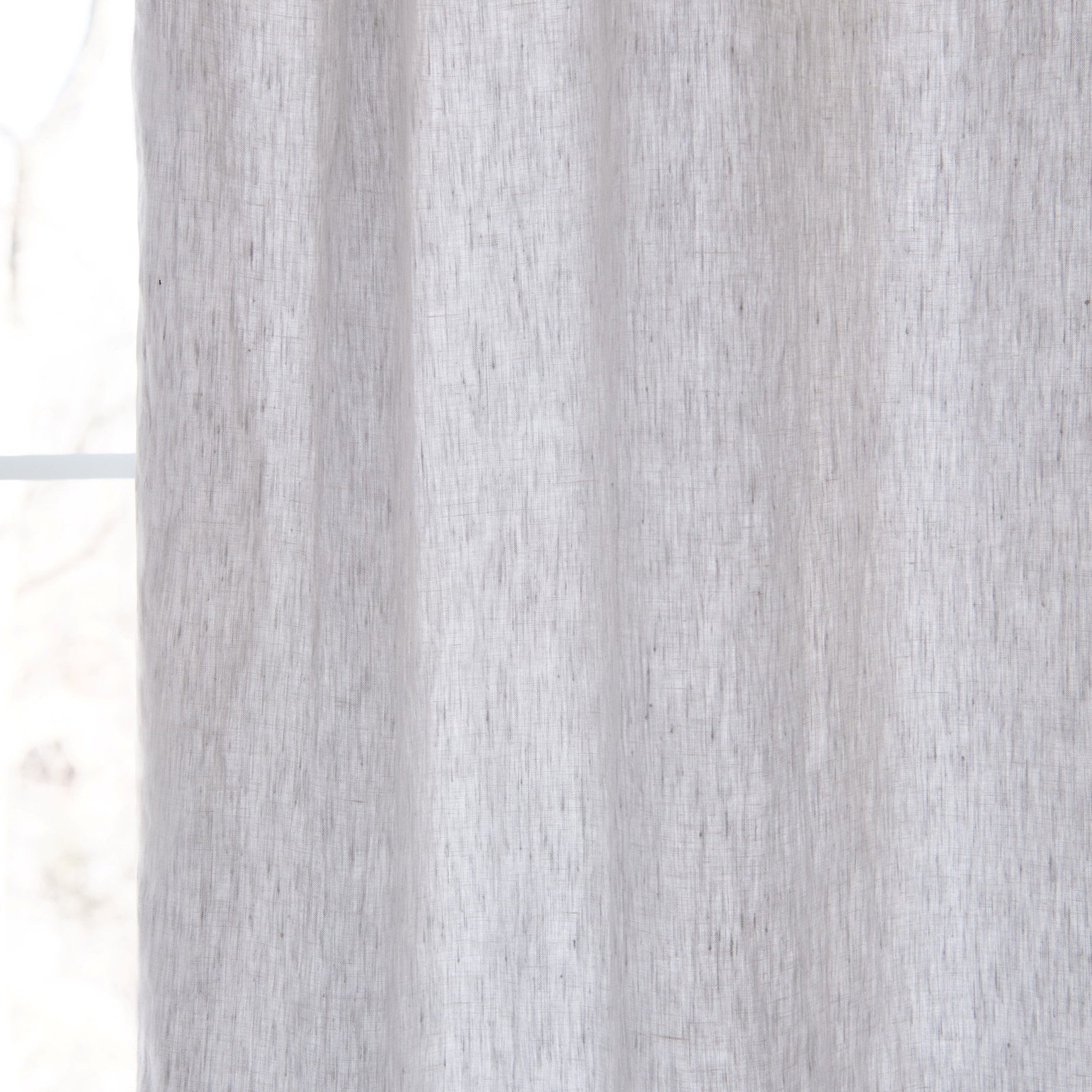 100% French Linen Curtain Panel Set, Pebble Heather, 50" W x 96" L
