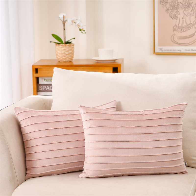 Housse de coussin en velours Warissi, Rose