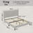 Bed Frame King Size, Linen Upholstered Platform Bed with Headboard, Strong Wooden Slats, No Box Spring Needed, Noise-Free Mattress Foundation, Easy Assembly, Vertical Stripe, Light Grey-1420786308-1420786305