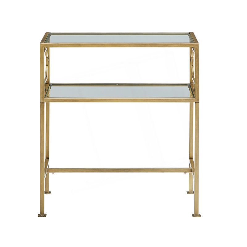 Rectangular Metal And Glass Accent Table