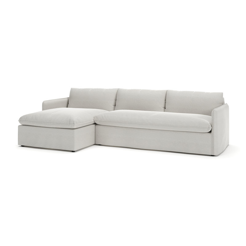 Bellatrix 2-Piece Slipcovered Sectional, Drusky Ivory Sustain® Basketweave, Left Hand Facing