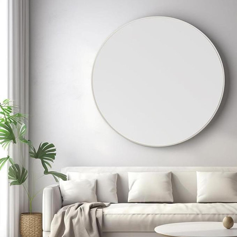 Miroir mural pour salle de bain 42 po., Argent argent, 42 po x 42 po