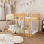 Lit superposé simple au-dessus d'un lit simple pour enfant avec garde-corps et échelle-178793881