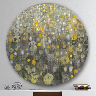 «Rain Rain V» - Reproduction d'art en cercle métallique sur toile