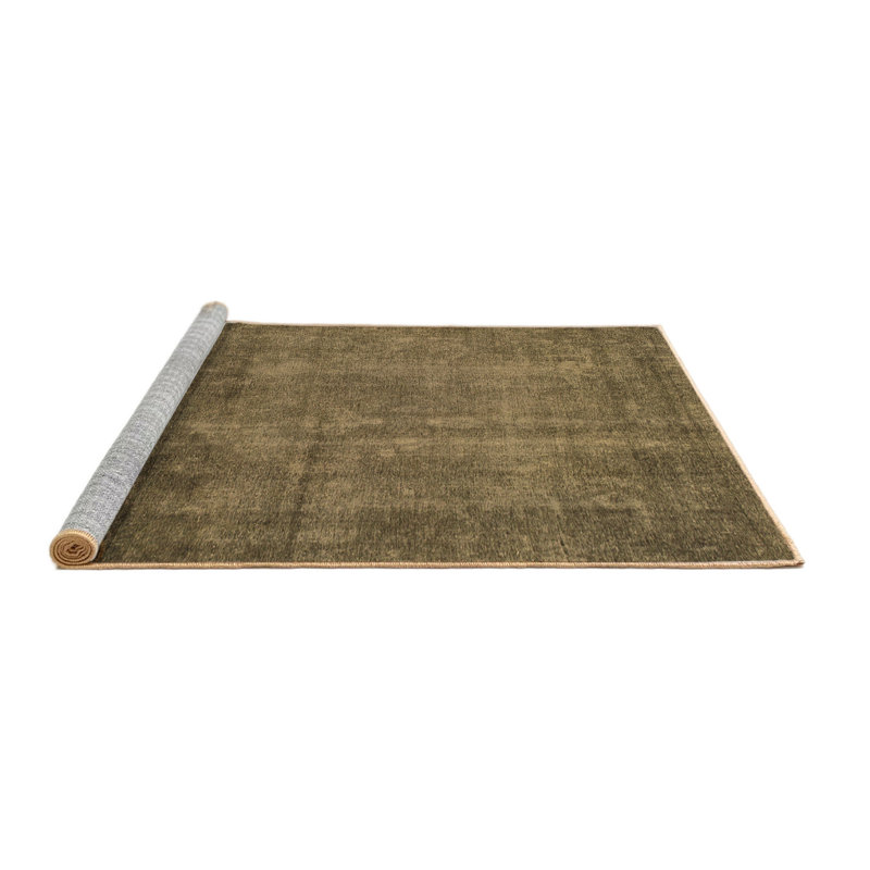 Tapis brun lavable à la machine Antonnette Abstract 851, Rond 6 pi