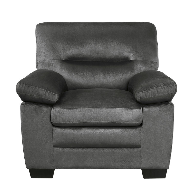 Chaise moderne en tissu gris foncé - assise, hauteur de 33 po, housse texturée confortable pour le salon, poids de 59,75 lb