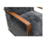 Chaise d'appoint Lama avec accoudoirs en bois, design rétro, fausse fourrure gris anthracite