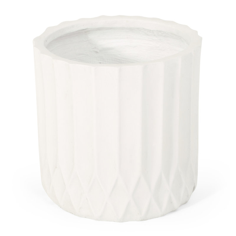 Jardinière élégante en blanc antique - Bassin à plantes en oxyde de magnésium, 13,13 po Profondeur, largeur, hauteur, pot de plantation de 9,38 lb pour les bureaux,