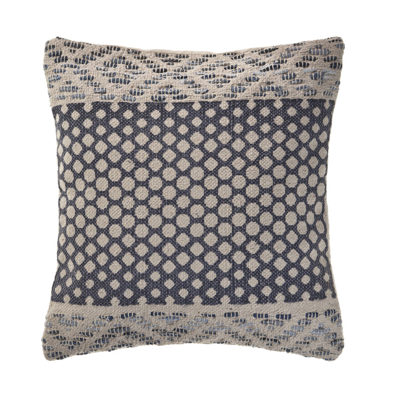 Housse de coussin en mélange de coton à pois géométriques, Housse de coussin seulement - sans coussin