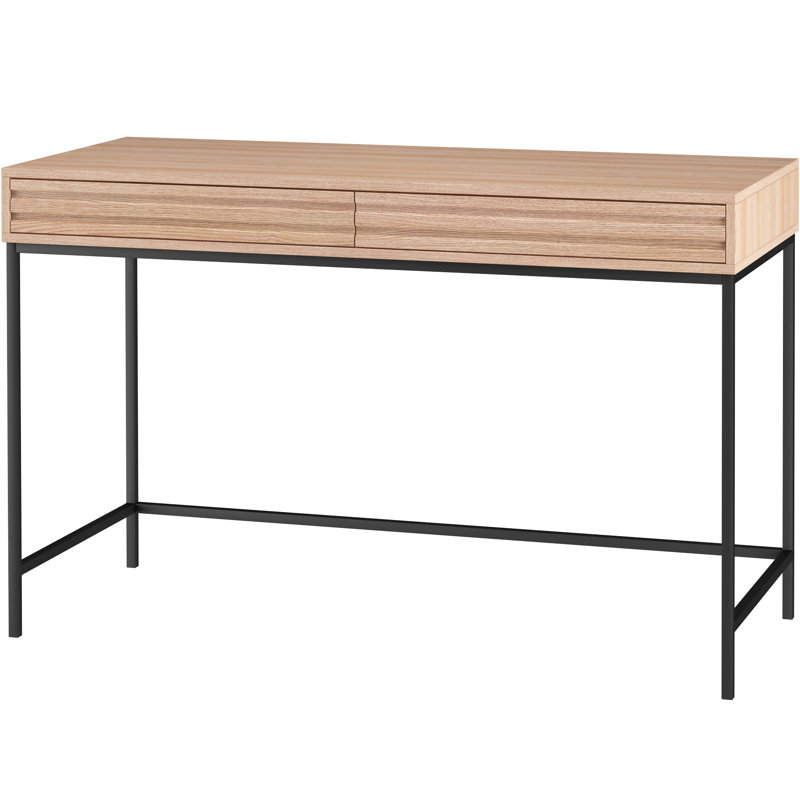 Ivia Metal Base Writing Desk, Oak