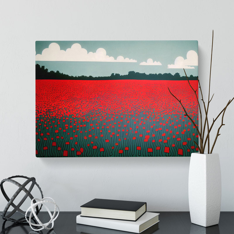 Sublime Poppy Field Flowers - Wrapped Canvas, 35cm H x 50cm W x 3cm D