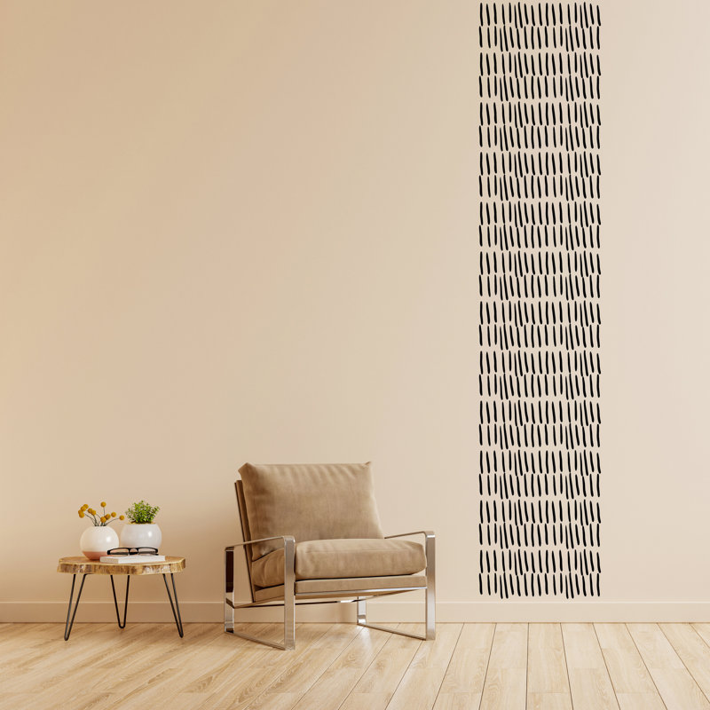 3886 Abstract Non-Wall Damaging Wall Decal, Black