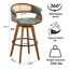Swivel Upholstered Poplar and Walnut Upholstered and Solid Wood Bar Stool with Solid Wood Frame-1210778458-1210778461
