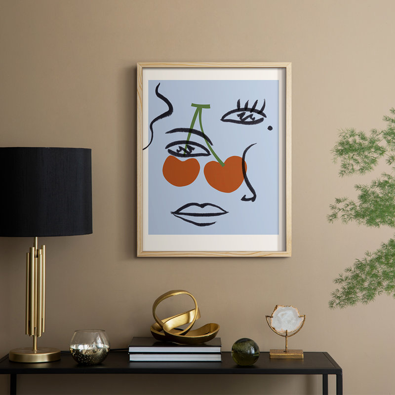 «Cherry Baby I», reproduction encadrée - bois massif