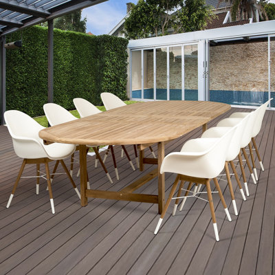 Ensemble repas 9 pièces en teck Kessinger