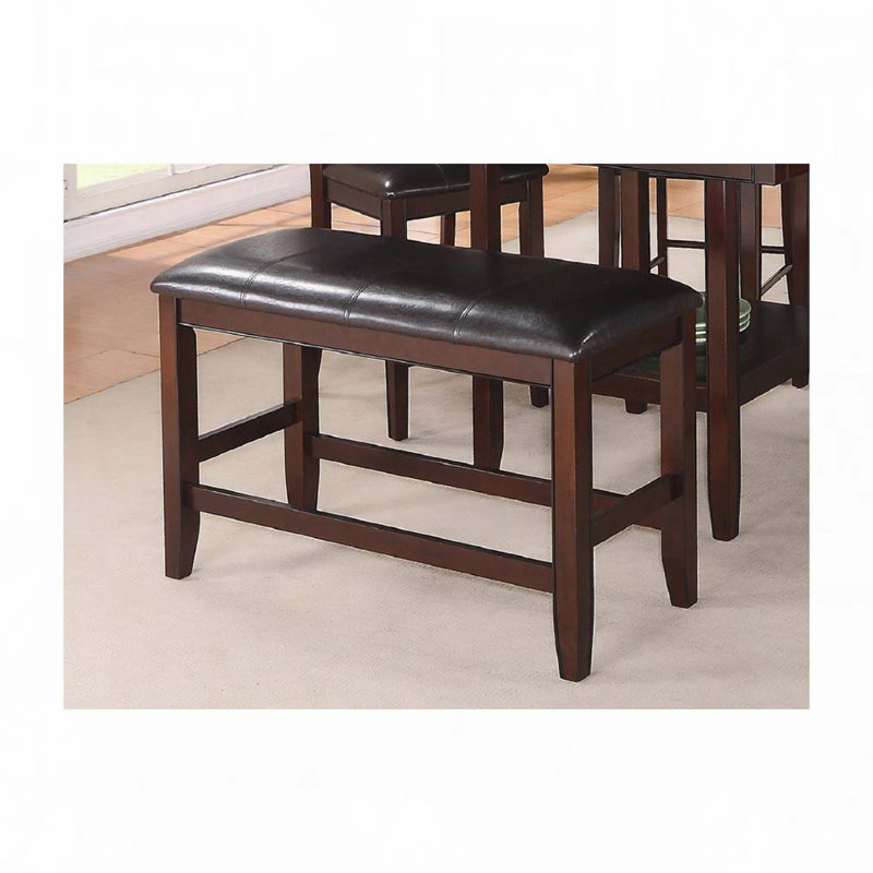 Banc de salle à manger rembourré en similicuir à hauteur de comptoir