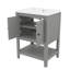 Meuble-lavabo de 24 po avec lavabo, petit meuble-lavabo avec lavabo en céramique, structure en bois massif et tablette ouverte-996532422