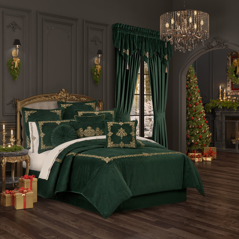 Noelle - Housse de couette Evergreen 3 pièces Ensemble, Housse de couette pour grand lit et 2 taies décor
