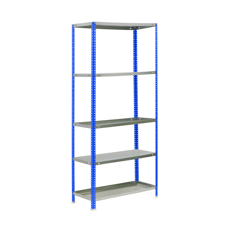 Upper Vobster 90cm W Steel Height -Adjustable Shelving Unit, Blue/Grey, 180cm H x 90cm W x 40cm D