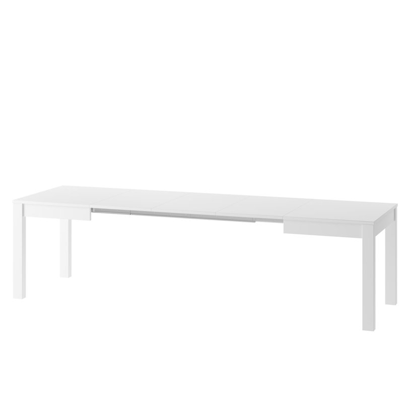Nahomy Rectangular 130-280cm L x 85cm W, White