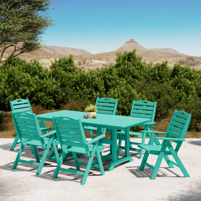 Laguna Rectangular Table Folding Highback Chair Dining Set