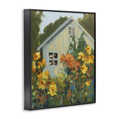 Sunlit Cottage Garden View, giclée encadrée, design par Carson