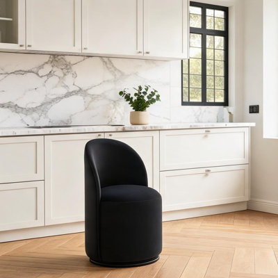 Chaise d'appoint rembourrée en velours pivotant avec rotation à 360 degrés pour les petits espaces de salle à manger et de coiffeuse