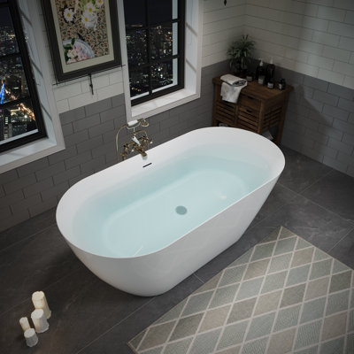 Baignoire de trempage autoportante en acrylique 55 po. X 28 po.