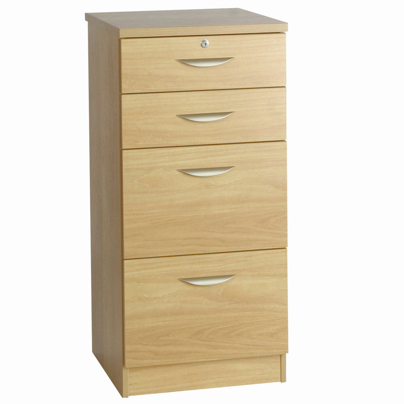 Bettilou 48cm Wide 4 -Drawer File Cabinet, Classic Oak