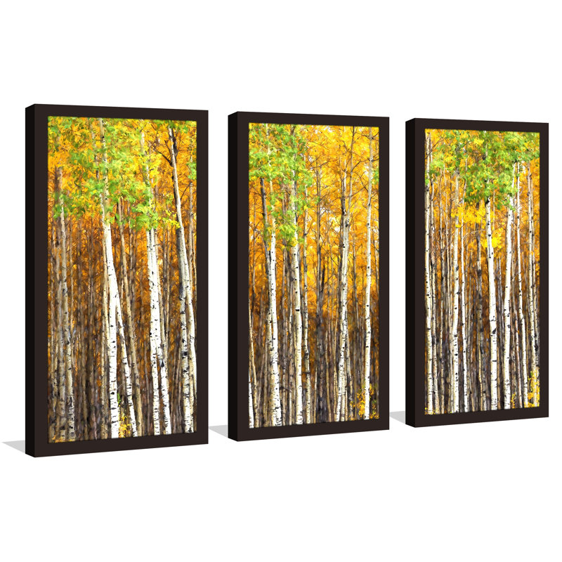 « automne aura », ensemble de 3 reproductions d’art encadrées, H 33,5 po x l 52,5 po x P 1 po