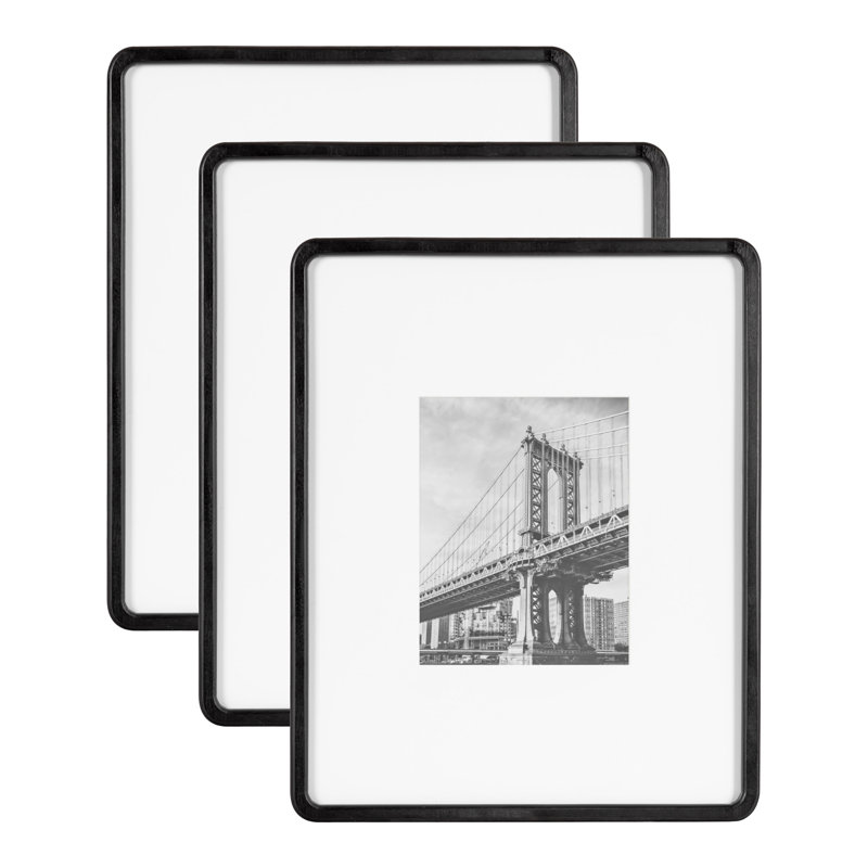 Rounded Rectangle Wood Frame Set, 8" W x 10" H, Black