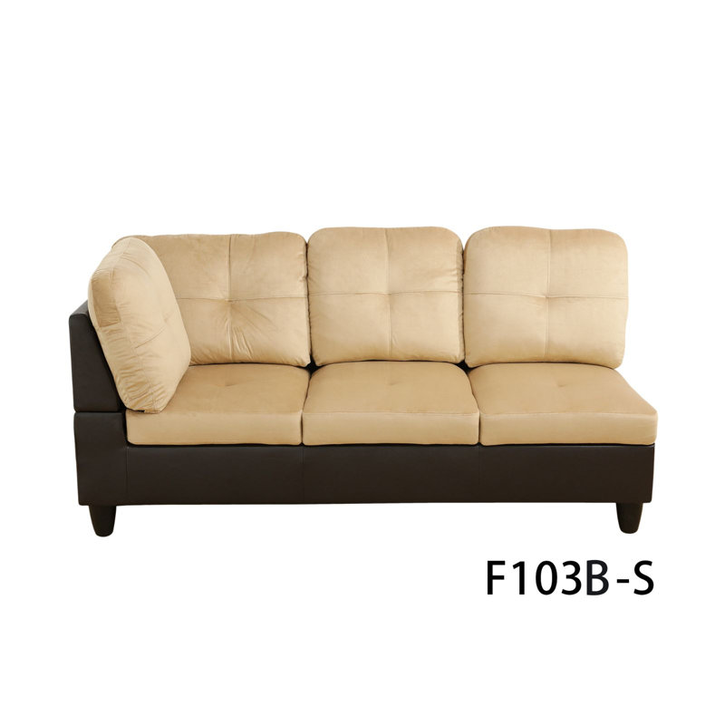 103.5" Wide Microfiber Sofa & Chaise, Right Hand Facing, Espresso Microfiber