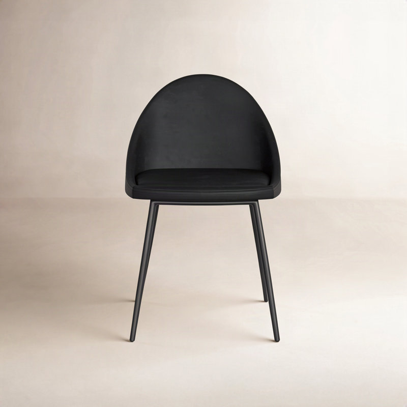 Holmes Vegan Leather Dining Chair, Midnight Black Vegan Leather
