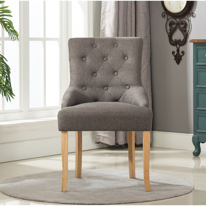 Bradman 51.5cm H Upholstered Side Chair, Grey, 1