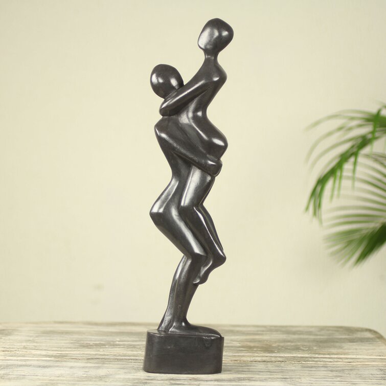 Couple Man and Woman Stand Wood Sculpture, Couple Wooden Carving