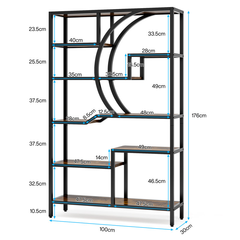 Alviina 69.3 cm H x 39.4 cm W Geometric Bookcase