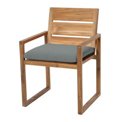 Chaise de patio avec coussin en teck Uvita