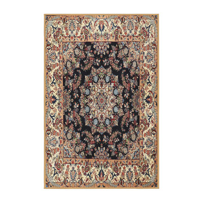 Tapis noir/beige traditionnel Carlstrom