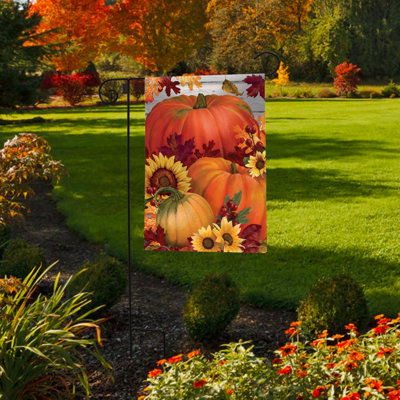 Fall Autumn Pumpkin Trio Garden Flag 12x18