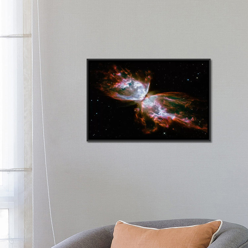 " Butterfly Nebula (Hubble Space Telescope) " by NASA, Black Floater Framed Canvas, 18" H x 26" W x 1.5" D, No Mat