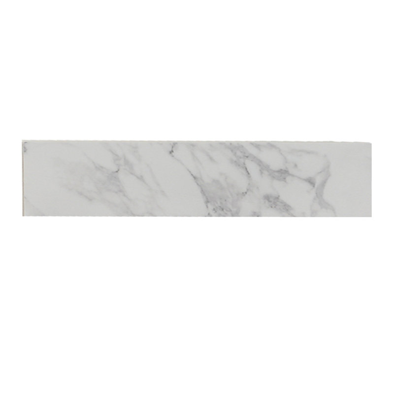 Splash latéral de meuble-lavabo de salle de bain en marbre blanc Carrara - 22 po x 4 po pour meuble-lavabo moderne et traditionnel